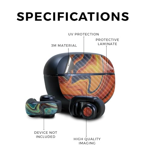 Image of Carbon Fiber Skin Compatible with Bose Ultra Open Earbuds - Lava Water - Premium 3M Vinyl Protective Wrap Decal Cover - Easy to Apply | Crafted in The USA by MightySkins