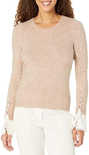 Cinq à Sept Womens Micaela Pullover Sweater, Oatmeal, Medium US