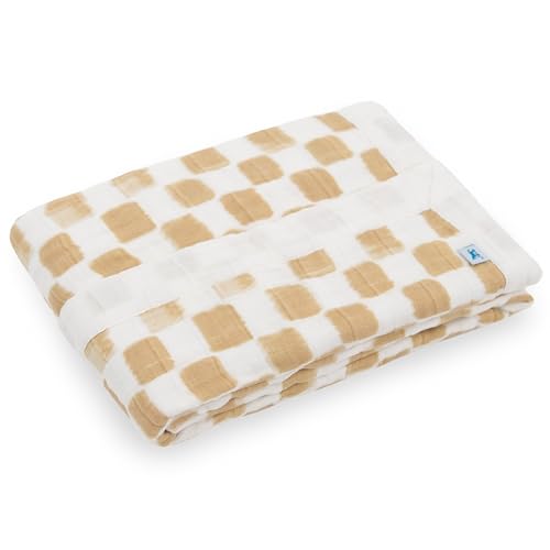 Image of Little Unicorn Newborn Receiving Quilt | Ultra- Soft, Multi-Layered Muslin Fabric | Gift for Newborns & on-The-go (Adobe Checker)