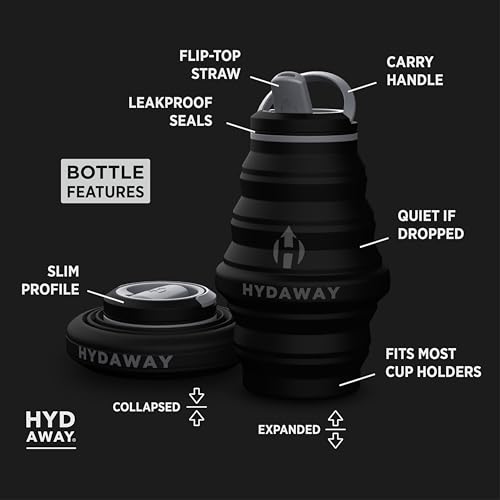 Image of HYDAWAY 17oz Collapsible Water Bottle - BPA-Free, Leakproof, Lightweight, and Space-Saving - Perfect for Travel, Hiking, and Everyday Hydration