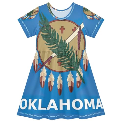 Toddler Girls' Dresses 2t Oklahoma State Flag Summer Clothes Funny Cute Dresses Little Girl