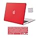 MOSISO Funda Dura Compatible con Macbook Air 13(A1369/A1466, Versión 2010-2017), Carcasa Rígida de Plástico Protectora&Teclado Cubierta&Paño de Limpieza,Rojo