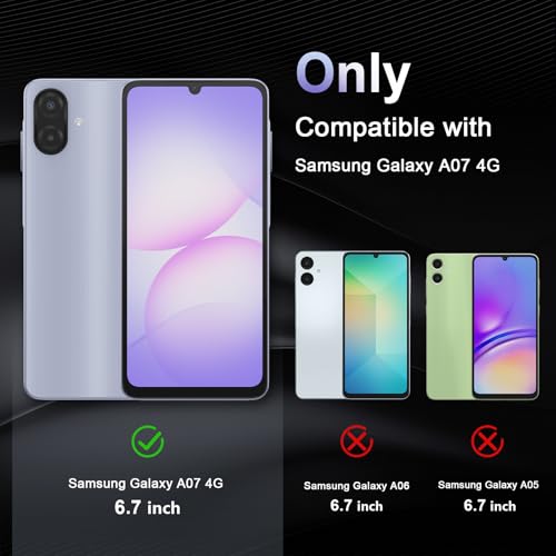 Image of Case for Samsung Galaxy A07 4G, Military Grade Drop Protection Phone Case, Yellowing Resistant, Anti-Scratch Hard PC Back, Shockproof Hard Ultra-Thin Protective Cover, Clear