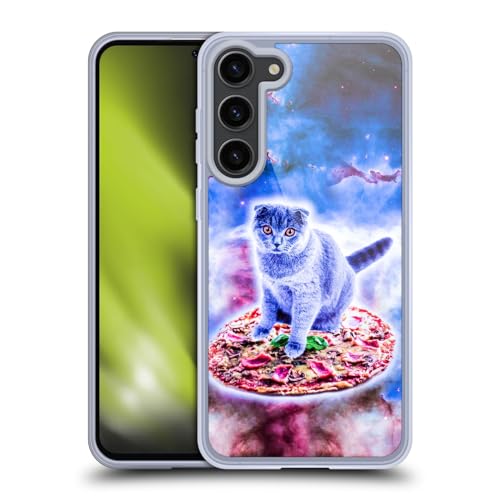 Funda de Gel Samsung S23+ Head Case Designs Gato Pizza Espacial