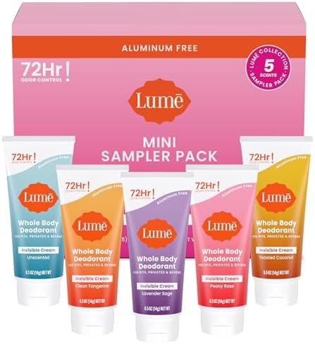 Lume Whole Body Deodorant 5 pk Sampler - Cream Minis (combo scents)