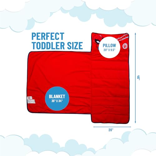 jay franco kids nap mat with embedded pillow amp blanket  soft 4634x2034 microfiber sleeping bag with name tag amp handle for school travel sleepover