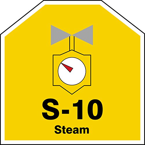 Étiquettes de tuyauterie S-10 Steam Accuform contre les erreurs de maintenance