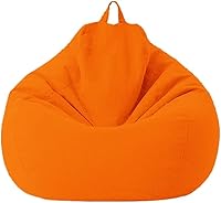 Vista 11 de SXBCyan Funda para puf, funda grande de lino y algodón para sillas, fundas de sofá para sillas, puff relax (color azul rey, tamaño: M - 27.6 in)