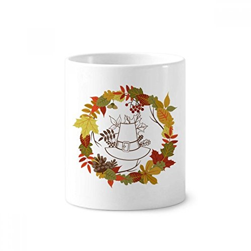 Gobelet en céramique blanche motif guirlande de feuilles, finition soignée de 9.6cm