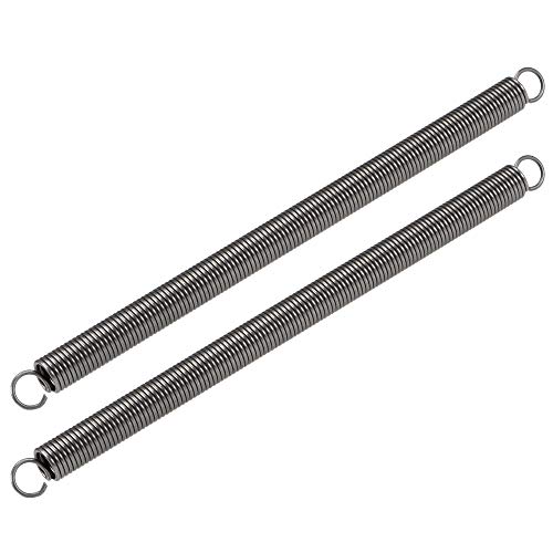 sourcing map 2 Stück Spannfeder Zugfedern, 16 mm Außendurchmesser, 2 mm Drahtstärke, 341,6 mm Verlängerte Länge, 280 mm Freie Länge, Federstahl, 15 kg Tragfähigkeit, Grau