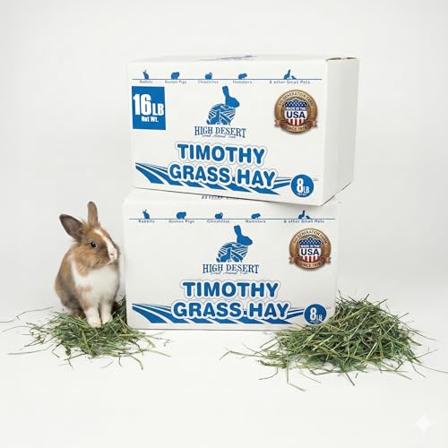 Image of High Desert 2nd Cutting Timothy Hay for Rabbits, Guinea Pigs, 16 lb | Soft Leafy Texture With Balanced Fiber, Supports Healthy Digestion, Great For Chinchillas, Hand Packed in the USA, Low Dust
