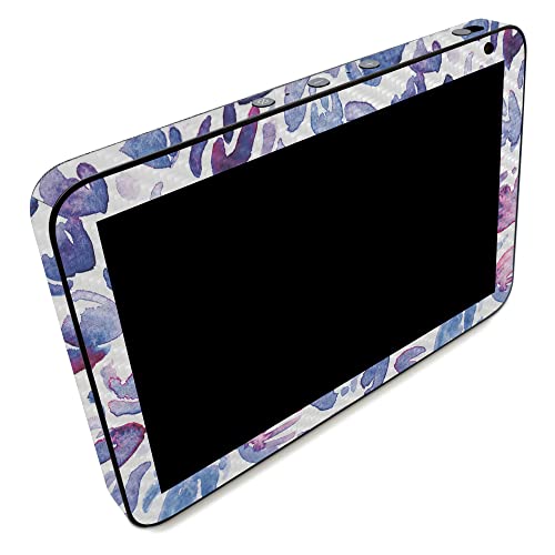 Image of MightySkins Carbon Fiber Skin Compatible with Amazon Echo Show 8 (Gen 2) - Blue Petals | Protective, Durable Textured Carbon Fiber Finish | Easy to Apply | Made in The USA
