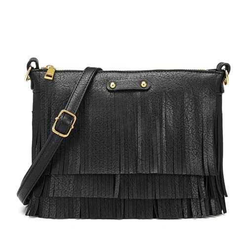 New Women Boho Fringe Crossbody Purse Vintage Tassel Sling Bag Trendy Handbag