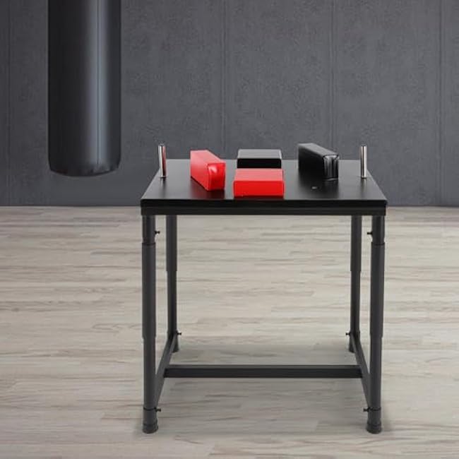 Professional Arm Wrestling Table, Stainless Steel Heavy Huty 2200 LBS Adjustable Standard Arm Wrestling Battle Table for Gyms, Sports Arenas, Home, Black &Red