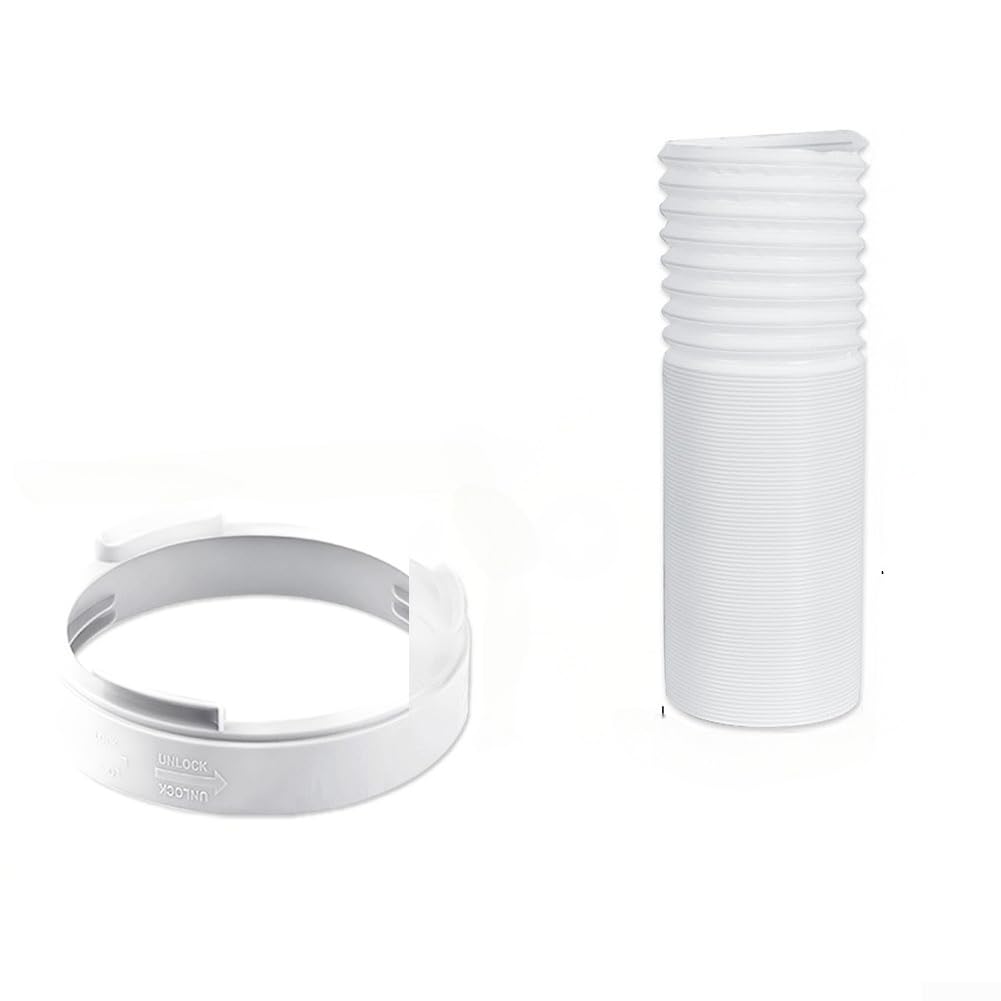 Tubo di scarico portatile per condizionatore d'aria con kit di connettori, interfaccia rotonda di diametro 15 cm, PP flessibile con filo di acciaio per una facile installazione senza attrezzi e uso