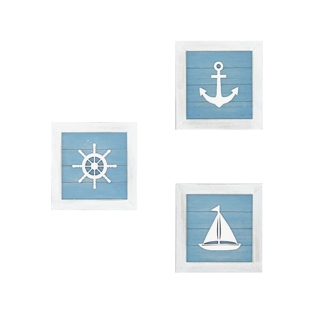 Artigianato in Legno con Animali Marini, Decorazioni per Pareti da Spiaggia, Decorazioni Estive per la Casa per Bagni Costieri, Tema Nautico, Decorazioni da Parete 3D con Stelle