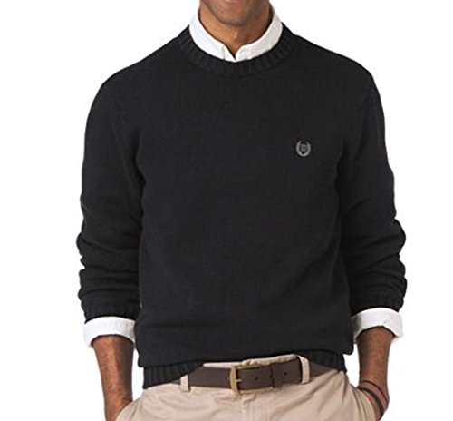 Chaps Mens Thick Cotton Pullover Sweater Size Crewneck Solid Navy XL (X-Large)