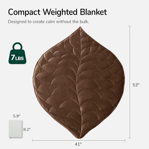 Image of Kaisa Weighted Blanket for Adults 7lbs 41 inch x 53 inch, Soft Heavy Cozy Luxury Crystal Velvet Small Weighted Lap Blanket, All-Season Blanket, Machine Washable, Brown