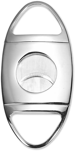 JDIME Varied Style Cigar Cutter Premium Metal Edge Handheld Smoke Tool(Silver)