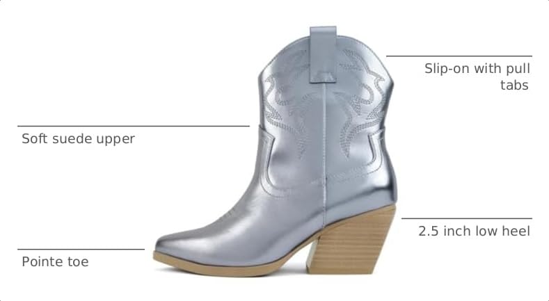 Image of Soda inchBLAZING inch ~ Women Western Bootie Pointe Toe with Low Heel (Wide Fit Available)