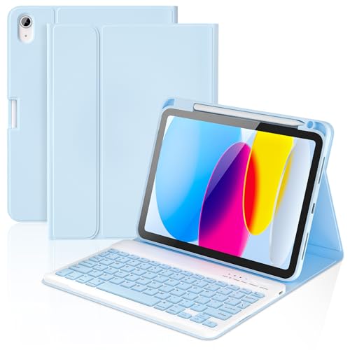 KBCASE iPad 11/10pP[X L[{[ht O\ȃCXL[{[hP[X yVz_[t iPad A16 11C` 2025/10 10.9C` 2022Np (Cgu[)