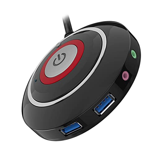 Botón de reinicio USB y audio para PC de sobremesa negro