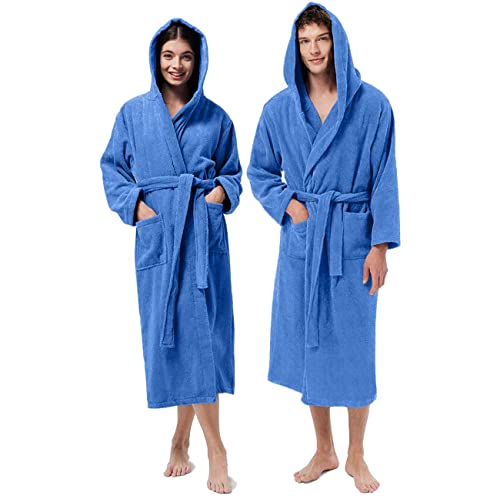 Jenny Sesal Peignoir UNISEX en Éponge, Idéal pour la MAISON, le SPA, la SAUNA, la SALLE DE SPORT. Doux et avec une haute capacité de séchage, Bleu roi, XL