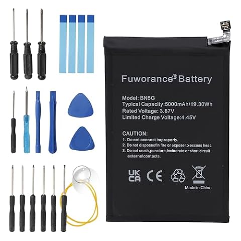 Fuworance Bateria wymienna 5000 mAh 3,87V BN5G kompatybilna z Xiaomi Redmi 10C 10A 220333QAG 220333QBI 220333QNY Inteligentny telefon komórkowy z akumulatorem litowo-jonowym + zestaw narzędzi