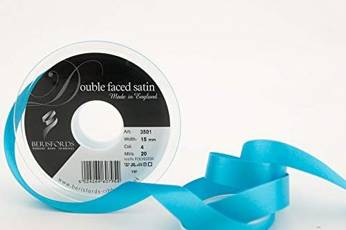 Berisfords Double FACE Poly Satin Ribbon, BlackBerry, 15 mm