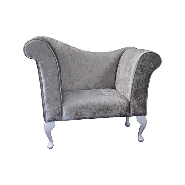 Designer Chaise Chair/Armchair in an Silver Crushed Velvet Fabric