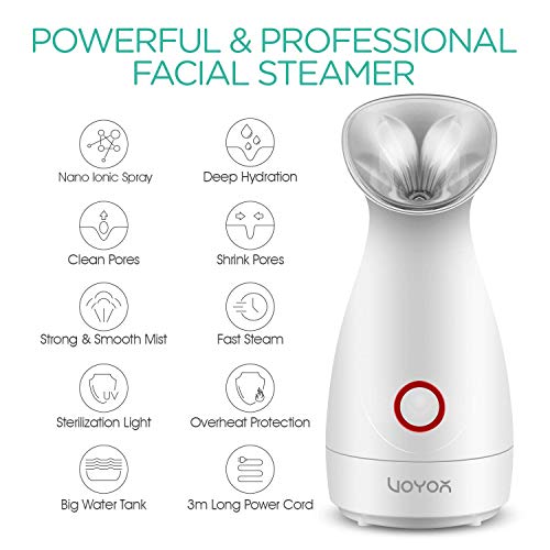 Voyor Facial Steamer For Face Professional - Nano Ionic Hot Mist Face Steamer For Facial Deep Cleaning Pore, Blackhead Removal, Home Mini Sauna Spa Moisturize Skincare Kit Zl100 Us (110) #TOP1