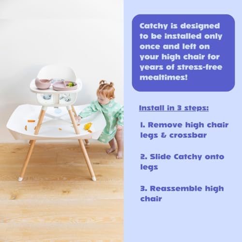Image of CATCHY - Food Catcher - Compatible with Lalo The Chair High Chair + 12 Other High Chairs - Highchair Sold Separately - Baby & Toddler Food & Mess Catcher - Under High Chair Accessory | High Chair Food Catcher - High Chair Sold Separately - Baby & Toddler Food & Mess Catcher - Under High Chair Accessory