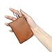 imeetu Leather Coin Purse Wallet, Mini Dual Keyrings Change Pouch Card Holder for Men Women (Brown, standard)