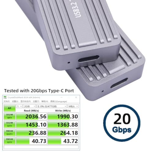 Carcasa Externa USB4 Type-C 20Gbps para SSD M.2 2242 miniatura 6