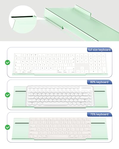 Image of Ergonomic Computer Keyboard Stand for Desktop (Green), Keyboard Tilted Elevated Rack Key Board Holder Riser Stand for Office Home Desk Work