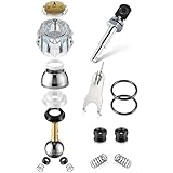 Avenuebool Acrylic Single Handle Trim Set with Push Button Diverter, Compatible with Delta 600 Series Shower Valve, Includes Stainless Steel Ball Valve, Clear Knob and Diverter Stem