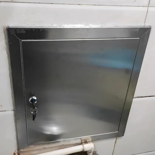 Stainless Steel Access Panel with Lock & Key - Durable Outdoor Kitchen Access Door, BBQ Island Inspection Hatch, Secure Metal Revision Hole Cover for Cabinets