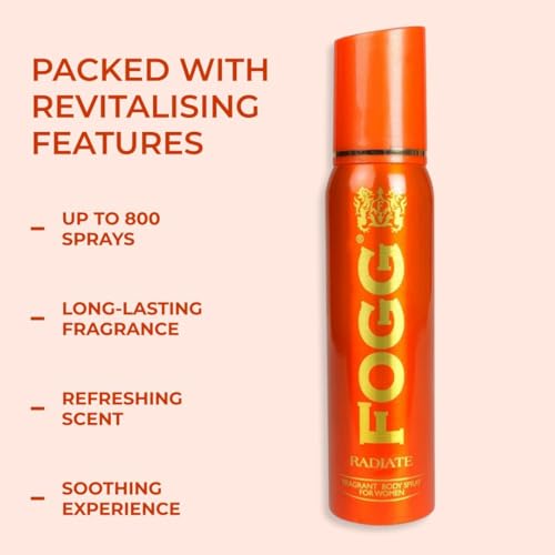 Image of Fogg 1000 Sprays Fragrant Body Spray For Women Radiate, 150ml