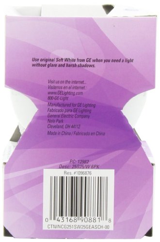 Ge Lighting Soft White 12982 25-Watt, 180-Lumen G25 Light Bulb With Medium Base, 12-Pack #TOP6