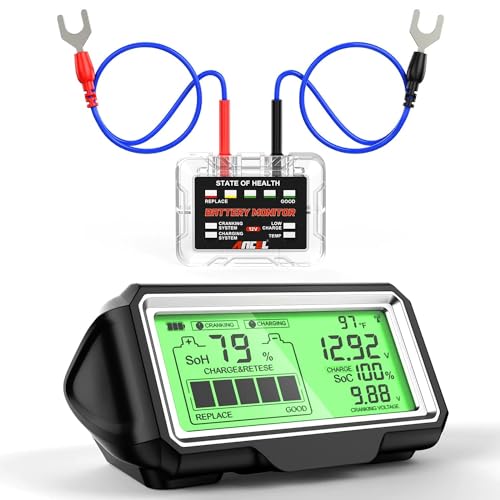 ANCEL BM200 Pro Car Battery Tester Battery Monitor 433mhz Wireless Radio Frequency 12V Automotive Battery Load Tester with Charging & Cranking Test & Alarm Function for Car Truck ATV SUV Boat Etc.