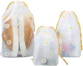 NIRVIK Pack of 20 Shoe Bag Cover for Shoe Storage & Travelling Drawstring Bags Travel Pouch Large Waterproof (Flower Print Shoe Bag)