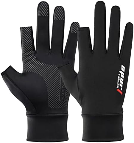 BRLIBESE Fishing Gloves Men Women UV Protection Driving Gloves UPF50+ Sun Hiking Anti-Slip Touch Screen Gloves for Kayaking, Bike, Paddling, Driving, Canoeing, Rowing (Black)