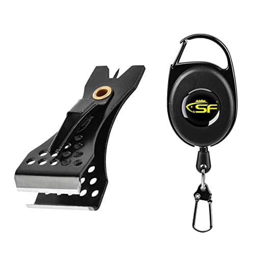 SF 3 in 1 Fly Fishing Nipper Knot Tying Tool Black Stainless Steel Fly Line Cutter Fishing Clippers Widen with Zinger Retractor