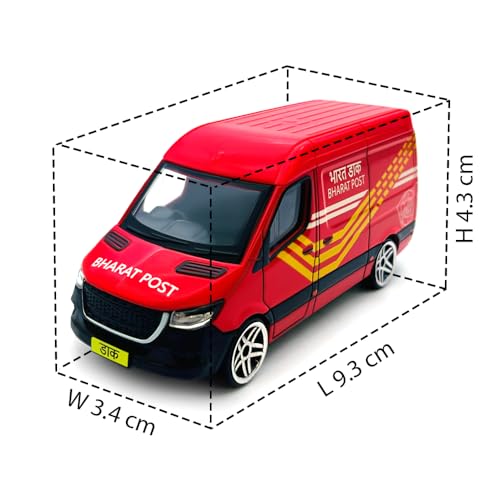 Image of CENTY Post Delivery Van Metal Die-Cast Toy for 3Y+ Red Colour