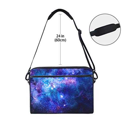 Funda bandolera para portátil 14 pulgadas con estampado de nebulosa y bolsillos auxiliares 6