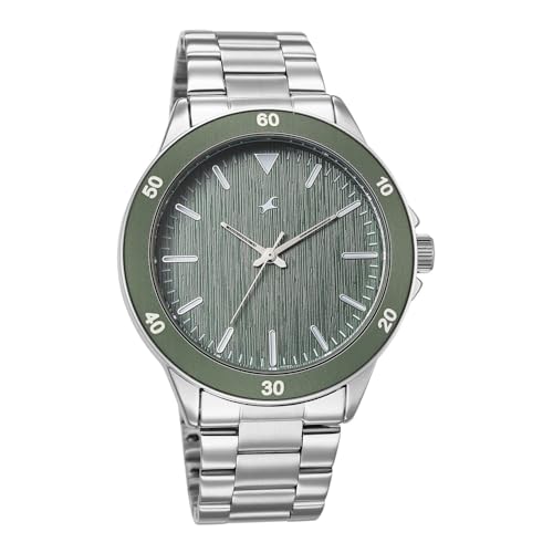 Image of Fastrack Stunners X Quartz Analog with Green Dial Steel Stainless Steel Strap Watch for Men - 38160KM02