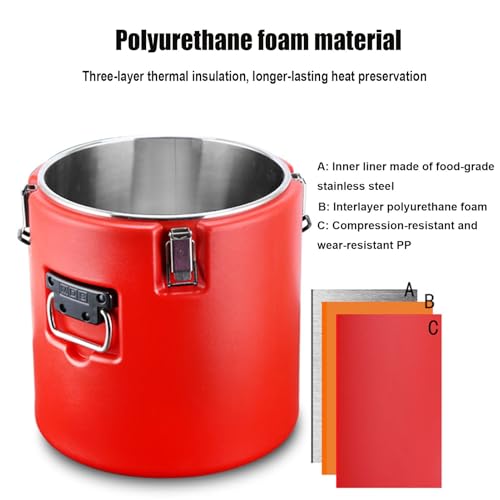 Contenedor de alimentos aislado, calentador de alimentos portátil de acero inoxidable para almacenamiento en frío y caliente, recipiente de sopa para restaurantes y hogar