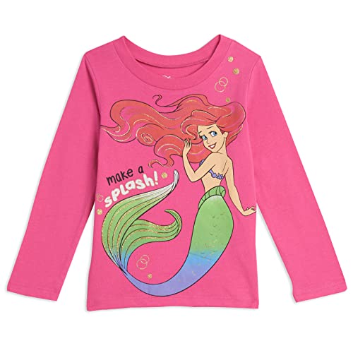 Disney G0T1729PR Princess Cinderella Toddler Girls 3 Pack Long Sleeve Ruffle T-Shirts 4T Multicolored thumb #3