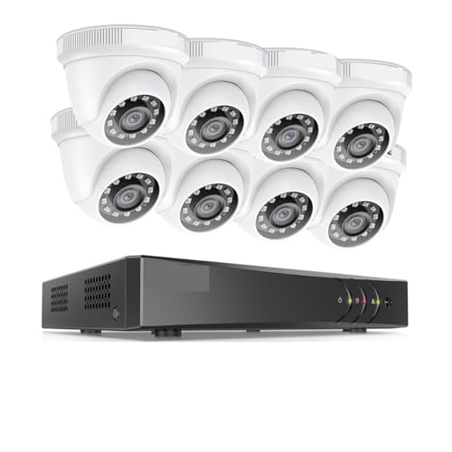 Sistemas de cámaras CCTV, de videovigilancia HD de 8 Canales, 2MP, H.265 + 5 en 1, 5MP, DVR, 4X, 8X, 1080P, Domo, cámaras de Seguridad Impermeables for Exteriores, CCTV(1T,8PCS Cameras)