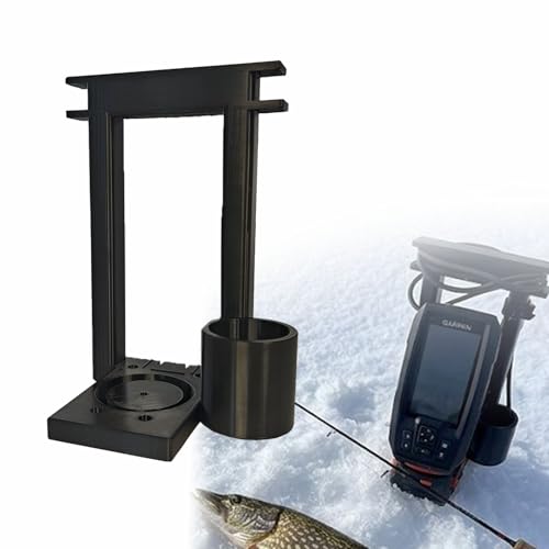 Ice Fishing Shuttle Frame for Garmin Striker 4,Portable Fish Finder Mount with Transducer Storage Cup
